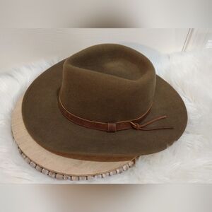 Woll Adult Large Man Hat With Leather Band Made In USA